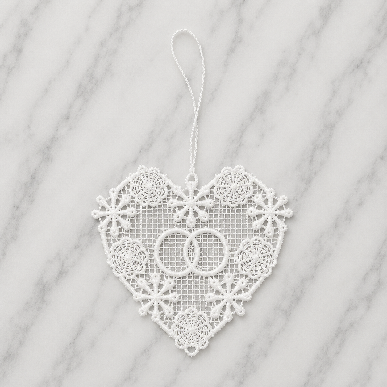 Lace Decoration - Interlinking Rings Heart