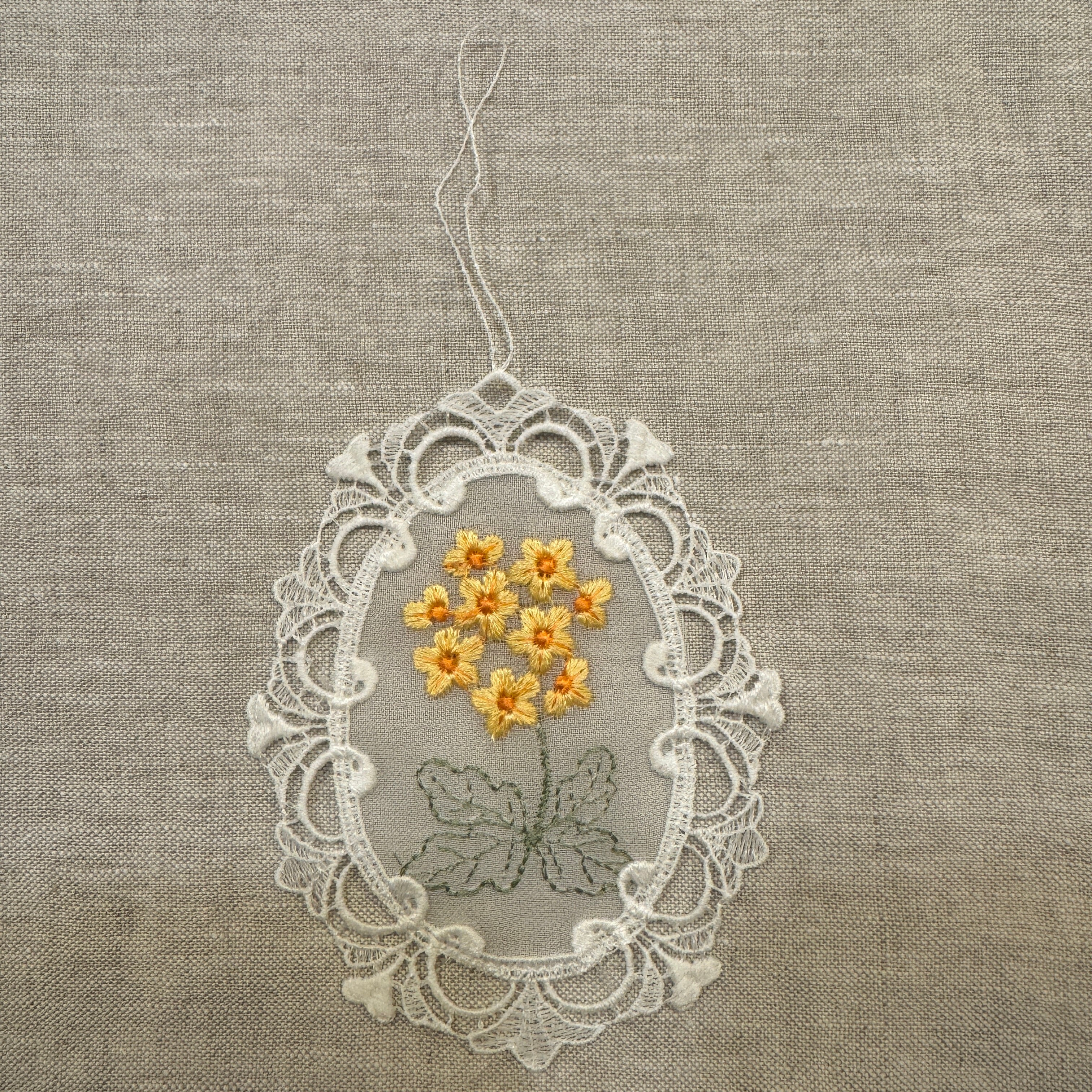 Lace Decoration - Yellow Wildflower