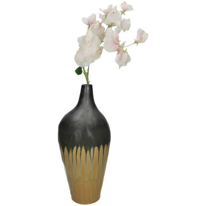 Drip Yellow & Earth Vase 16x16x37cm