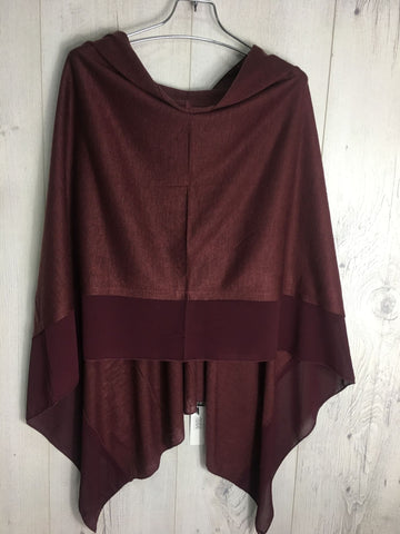 Poncho Burgendy Red