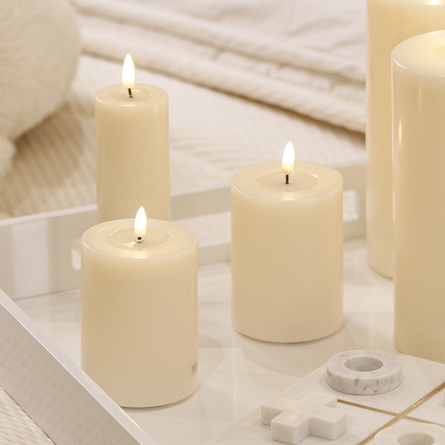 LED Candle 10 x 15cm - Cream