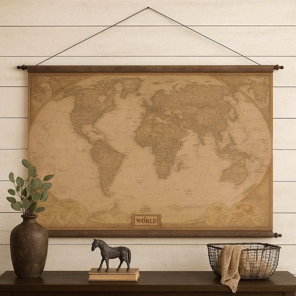 Fabric Hanging World Map
