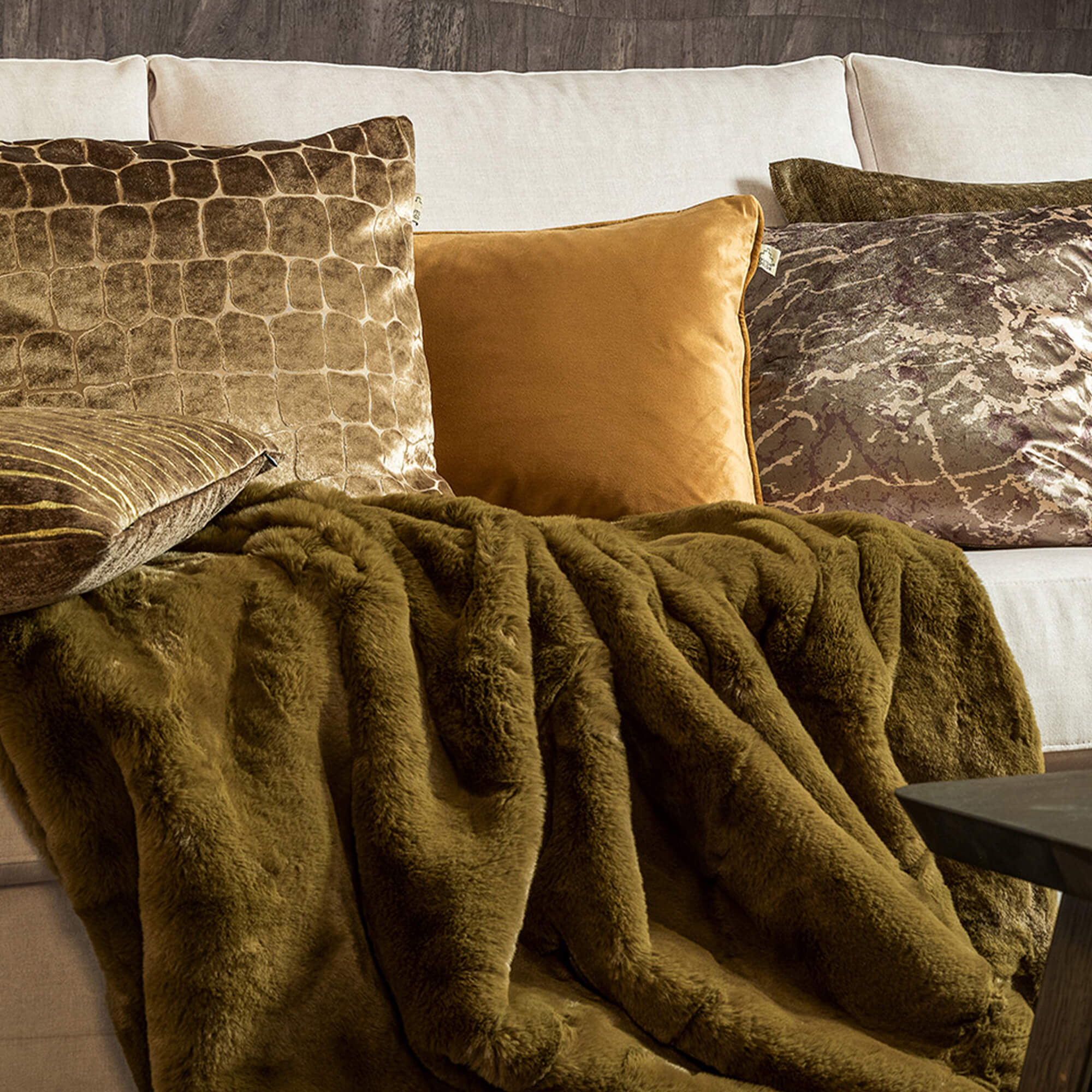 Luxury Military Olive Throw