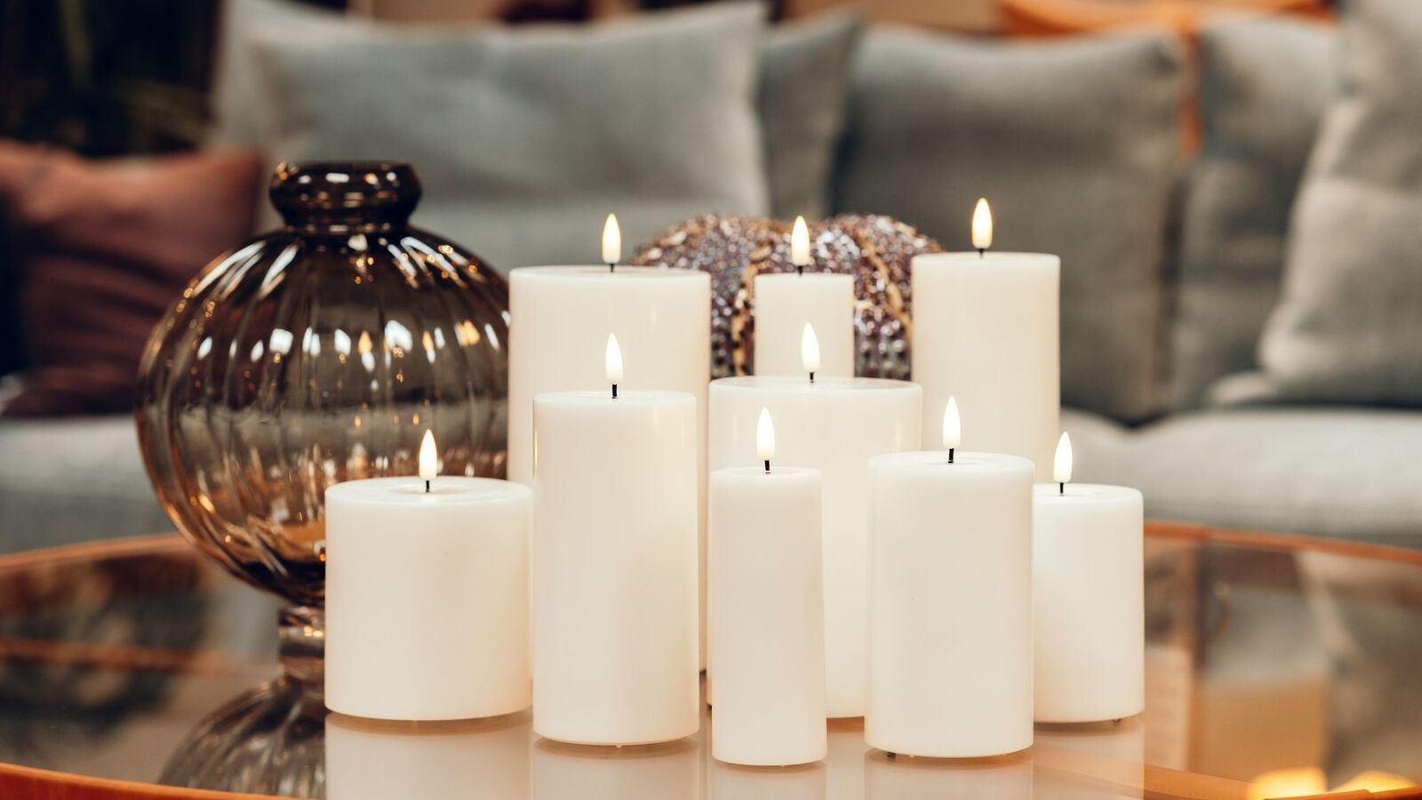 LED Candle 10 x 15cm - Cream