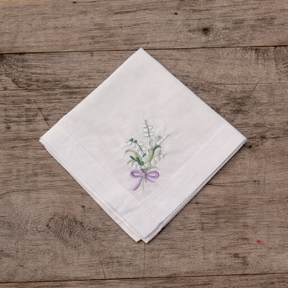 Lily Of The Valley Cotton Hankie - Purple Tie