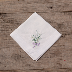Lily Of The Valley Cotton Hankie - Purple Tie