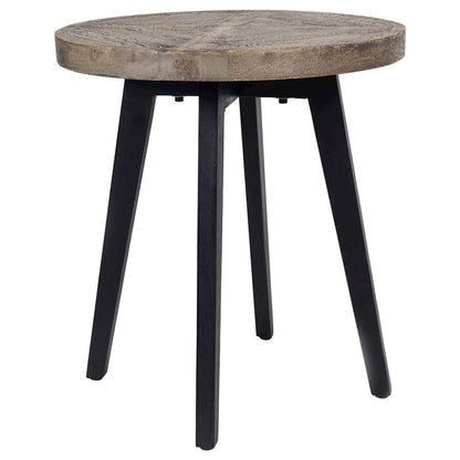 Rustic Wooden Side Table With Metal Legs