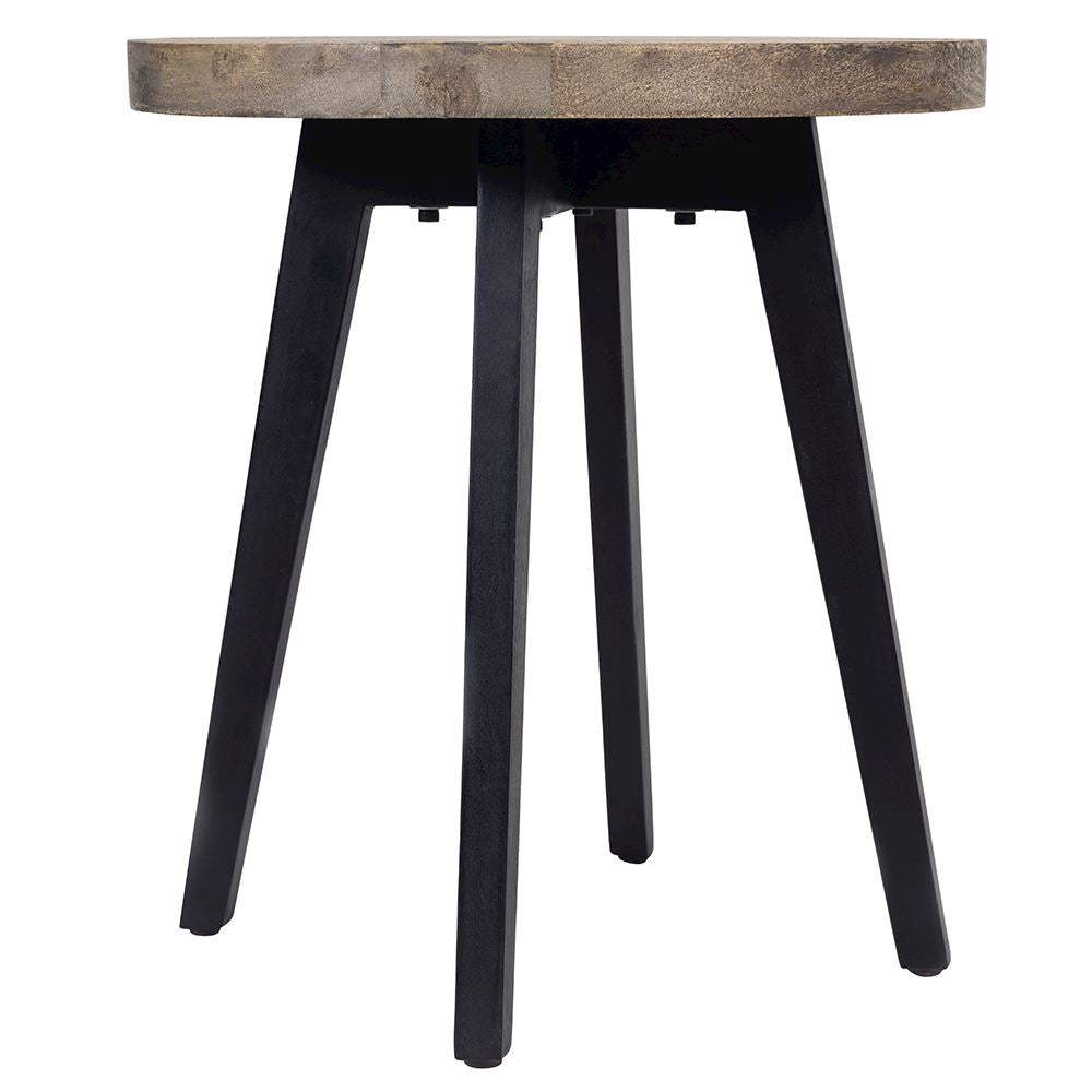 Rustic Wooden Side Table With Metal Legs