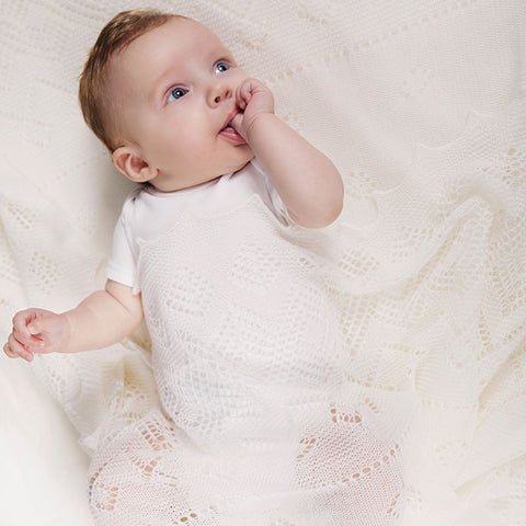 100% Marino Wool Christening Shawl