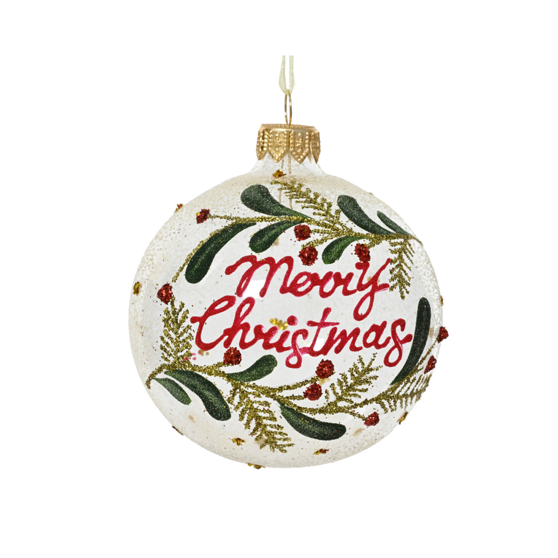 &quot;Merry Christmas&quot; Glass Bauble