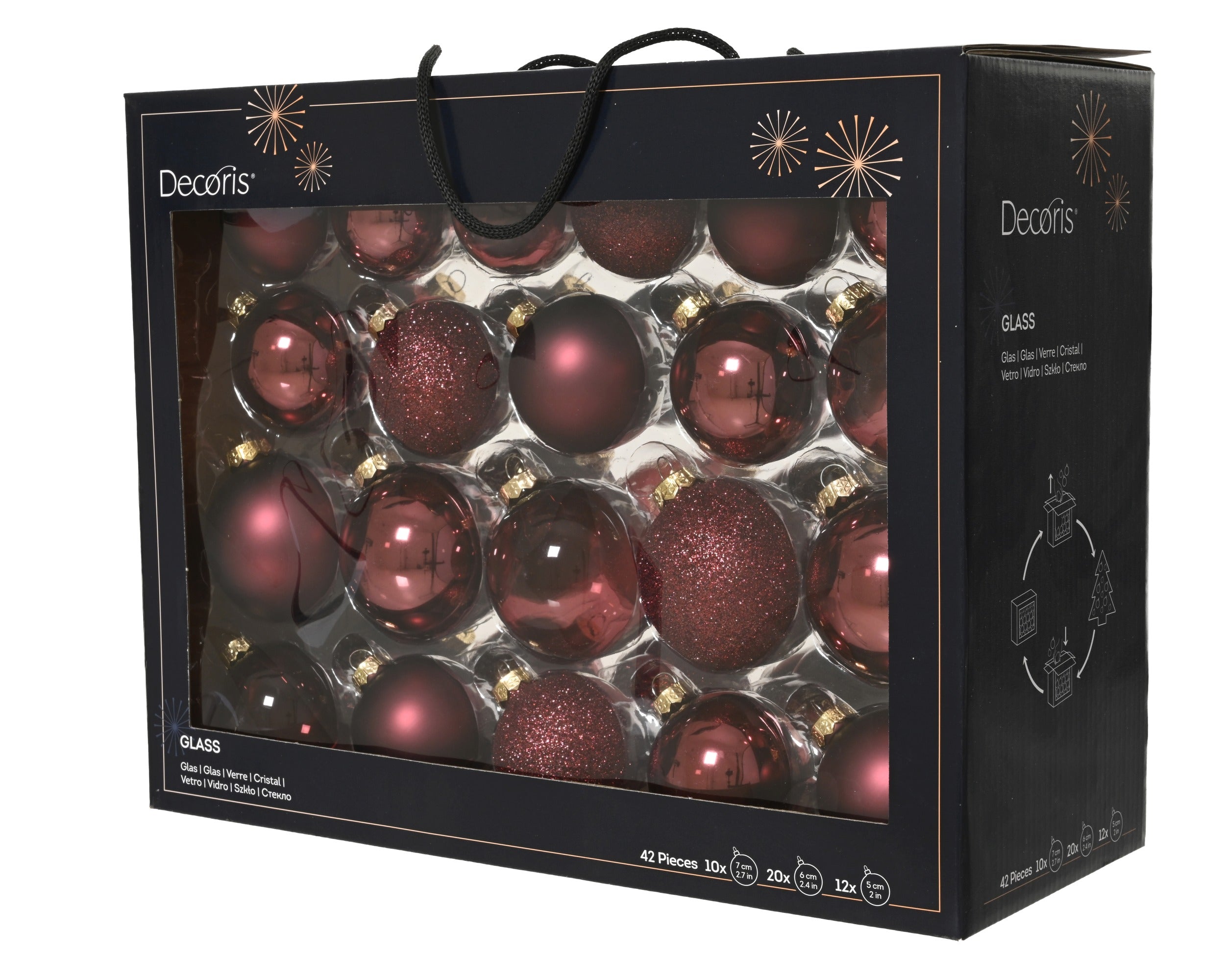 Base Baubles -42 Pieces - Maroon