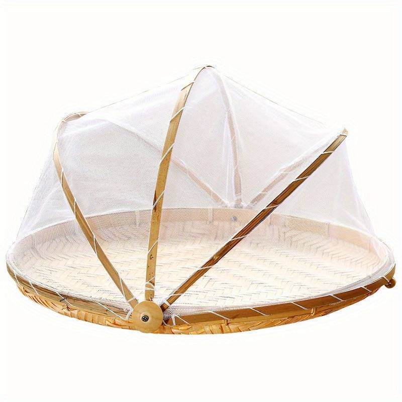 Round White Bamboo Foodcover