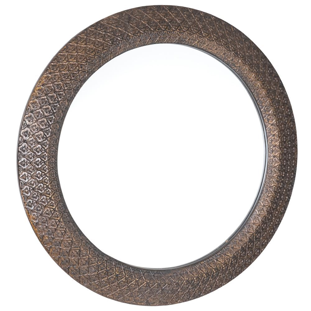 Gianna Black &amp; Gold Circle Mirror