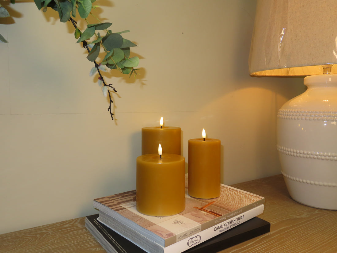 LED Candle 10 x 15cm - Curry