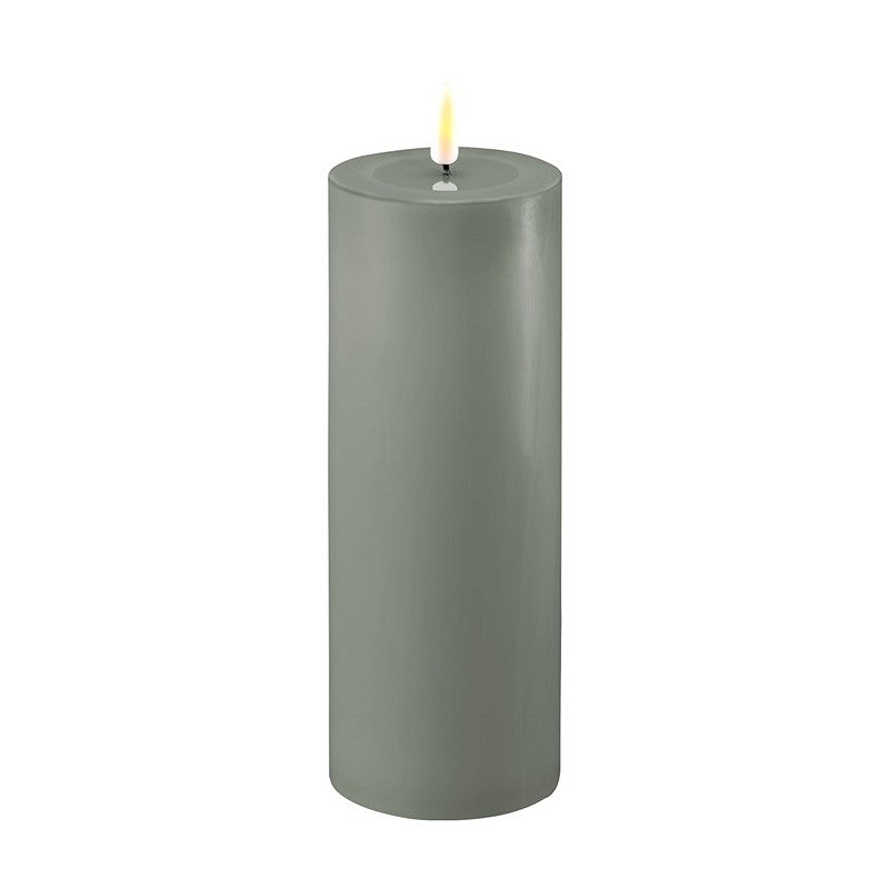 LED Candle 7.5 x 20cm - Sage Green