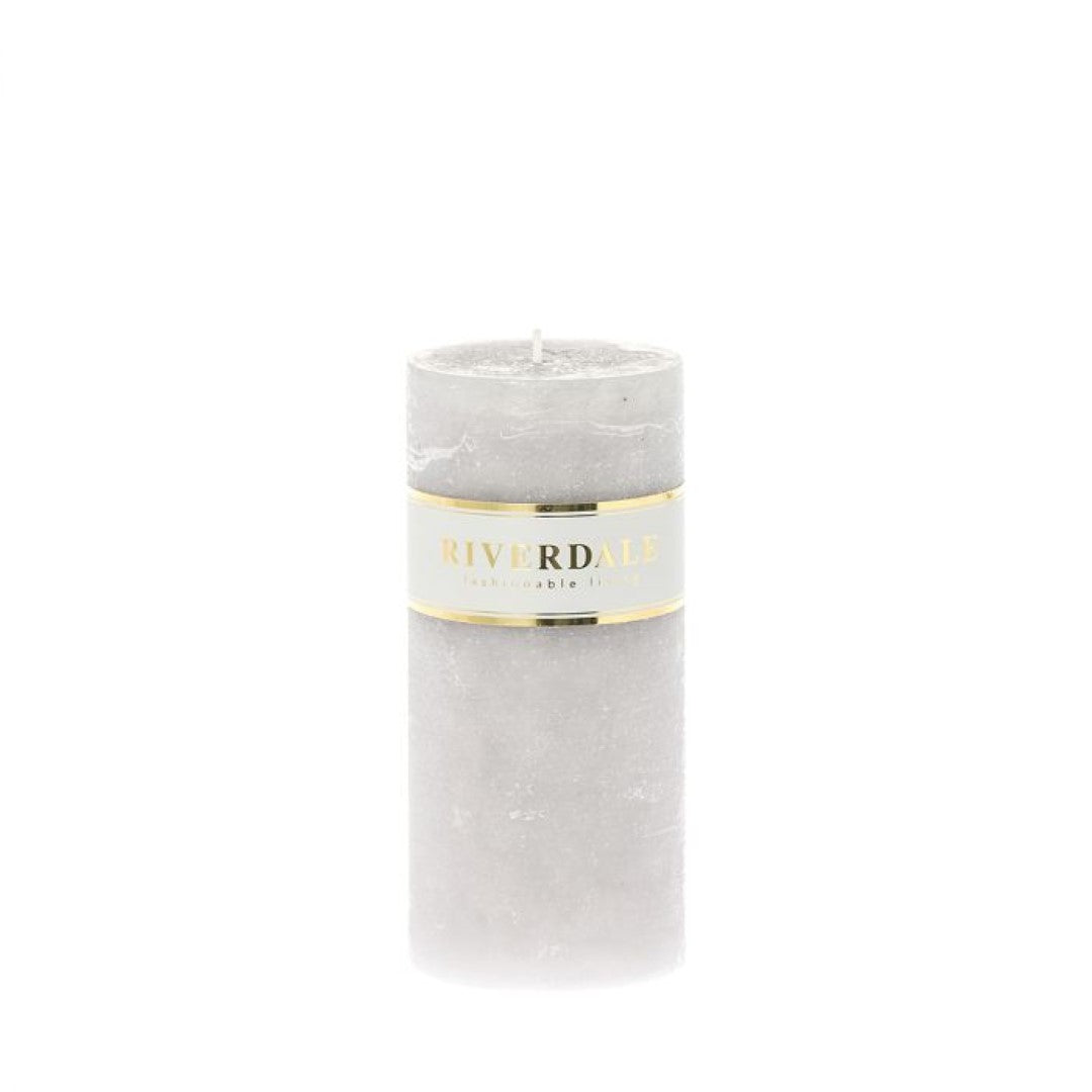 Grey Pillar Candle - 14cm