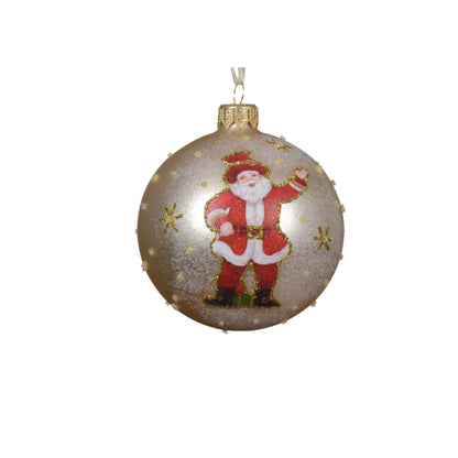 Santa Design Glass Bauble