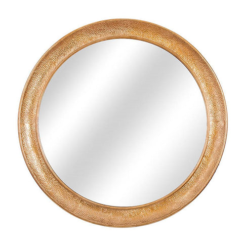 Hanna Hand Hammered Gold Round Mirror