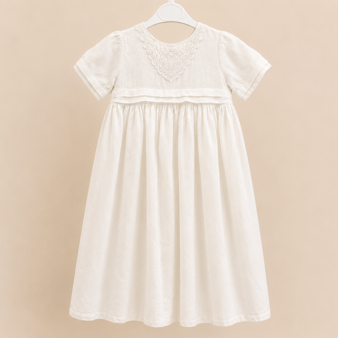 Simple Embroidered Irish Made Christening Gown