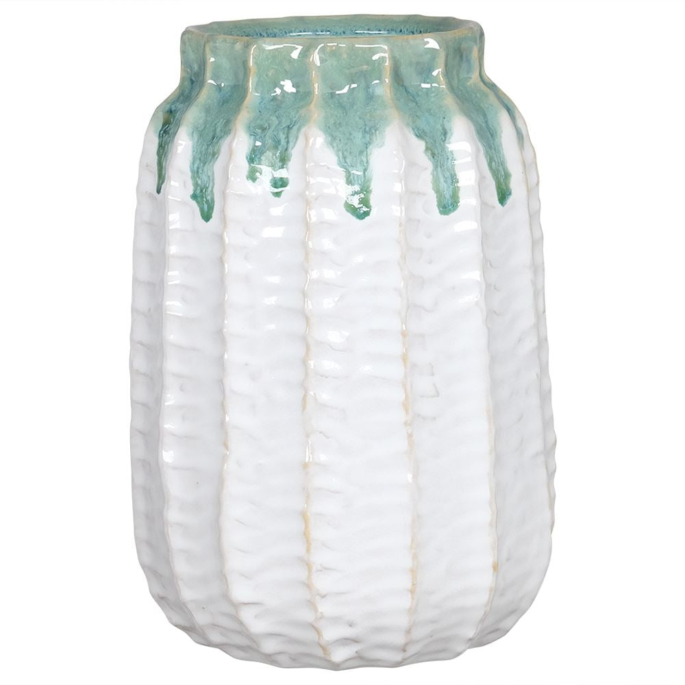 Turquoise Drip Effect Vase