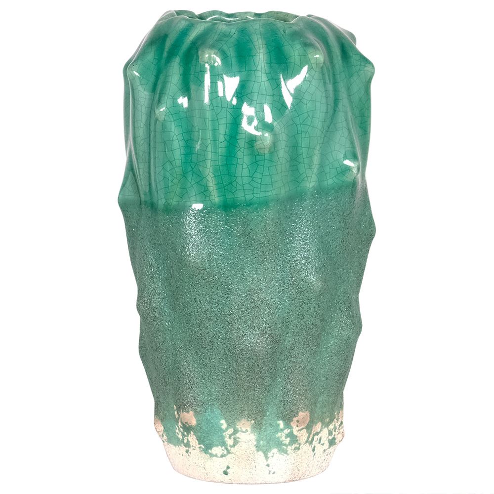 Turquoise Crackle Effect Vase