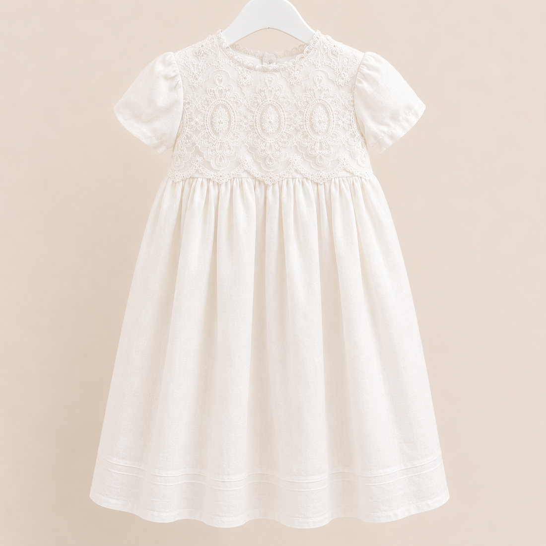 Voile Embroidered Irish Made Christening Gown