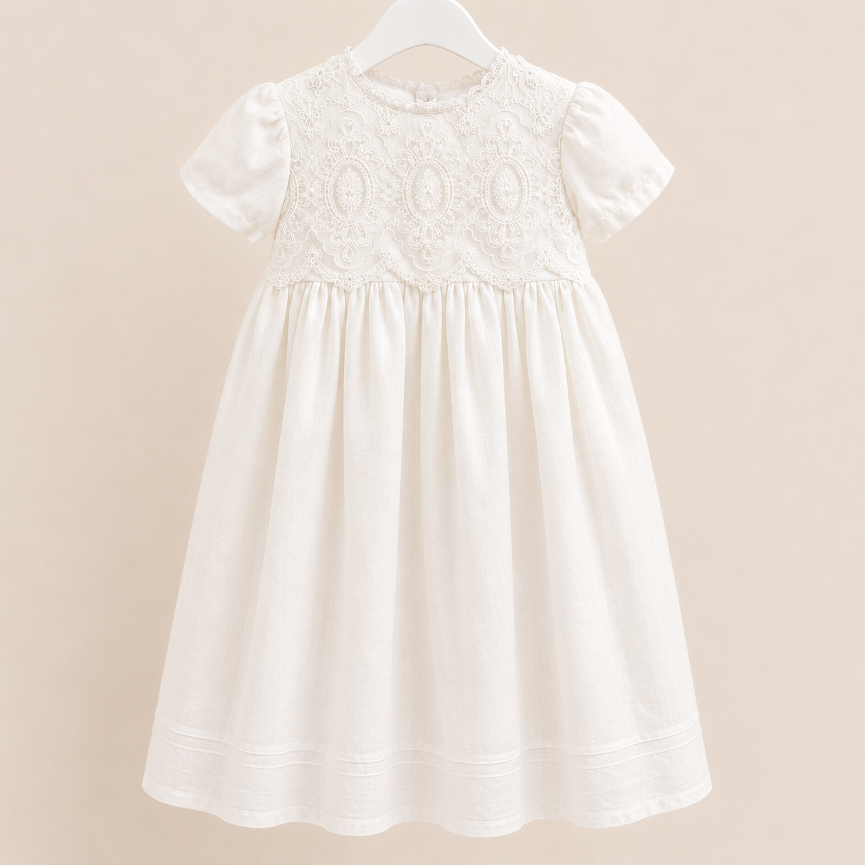 Voile Embroidered Irish Made Christening Gown