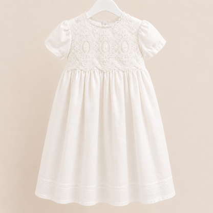 Voile Embroidered Irish Made Christening Gown