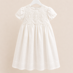 Voile Embroidered Irish Made Christening Gown