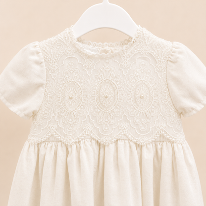 Voile Embroidered Irish Made Christening Gown
