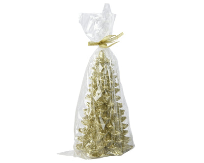 Gold Sparkle Christmas Tree Candle