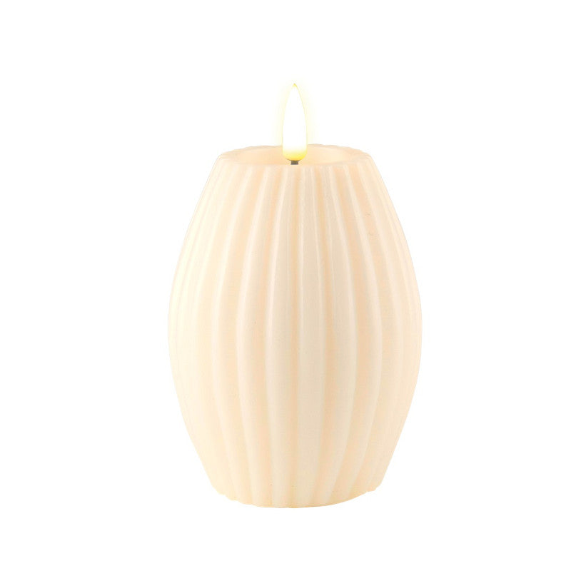 Cream Stripe Candle 7,5 * 10 cm (3*4 inch)