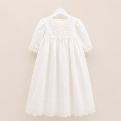 Embroidered Lace Irish Made Christening Gown