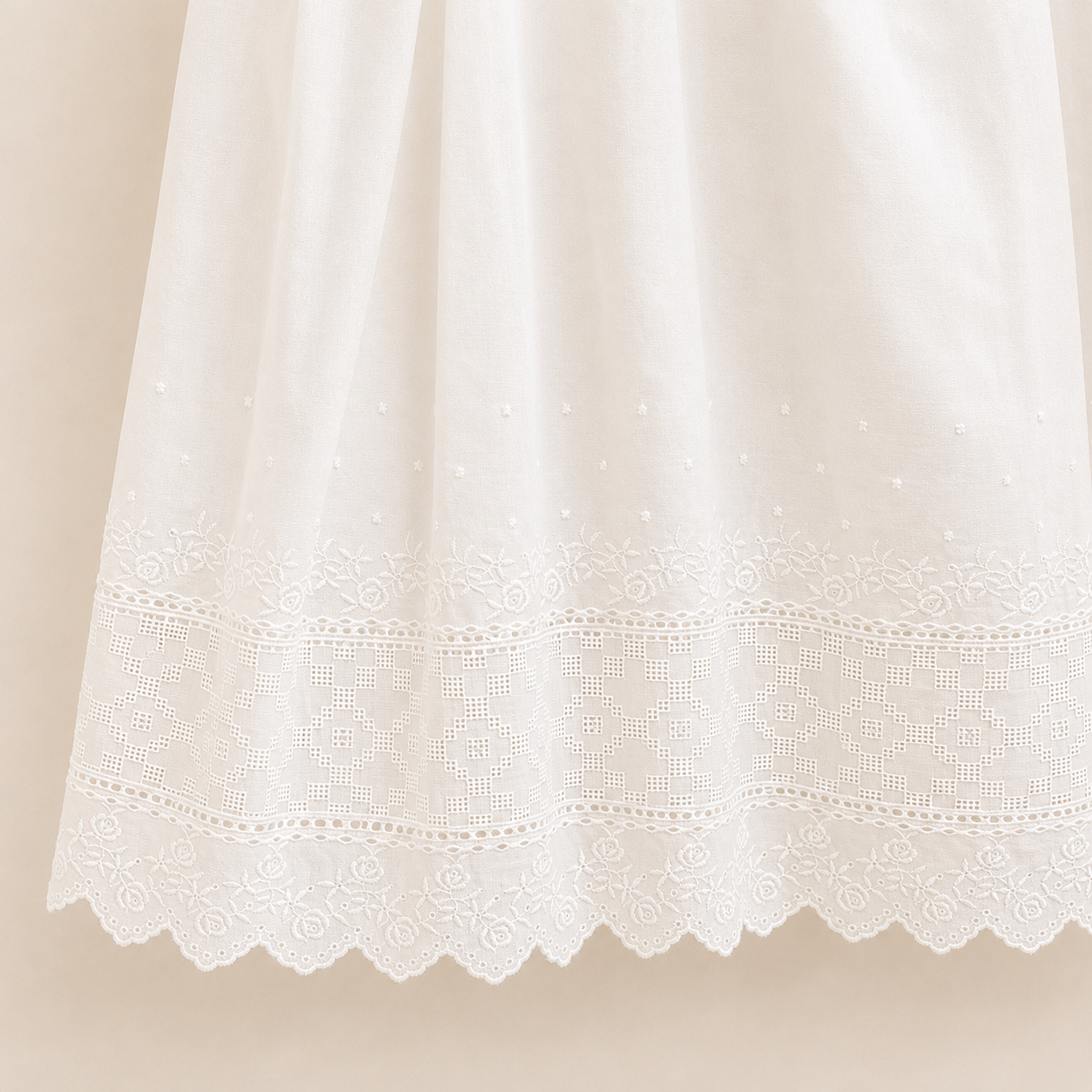Embroidered Lace Irish Made Christening Gown