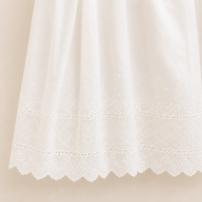 Embroidered Lace Irish Made Christening Gown