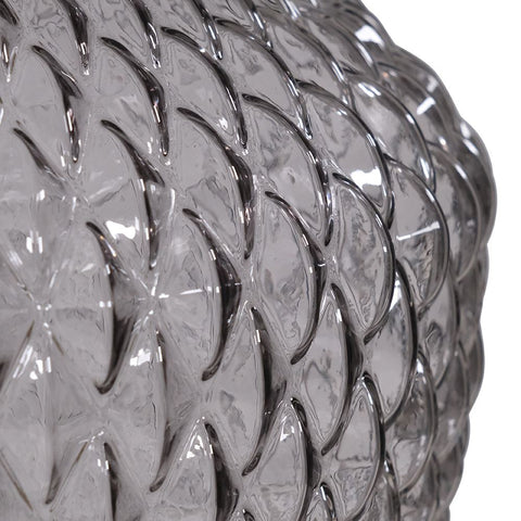 Diamond Textured Glass Lamp with Grey Shade