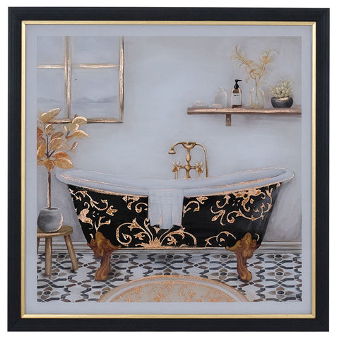 Antique Bath In Black And Gold Picture