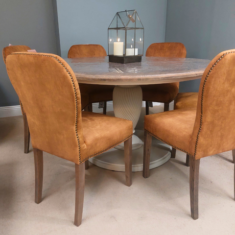 Aelia Golden Velvet Dining Chair