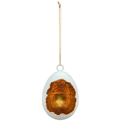 White &amp; Gold Hanging Egg