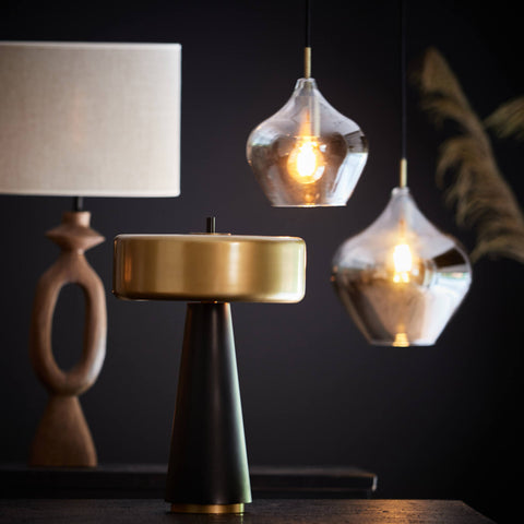 Rakil Smoked Glass Hanging Lamp