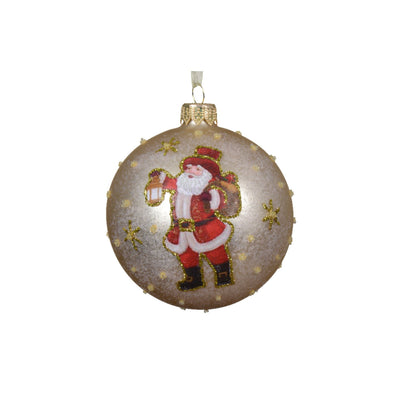 Santa Design Glass Bauble