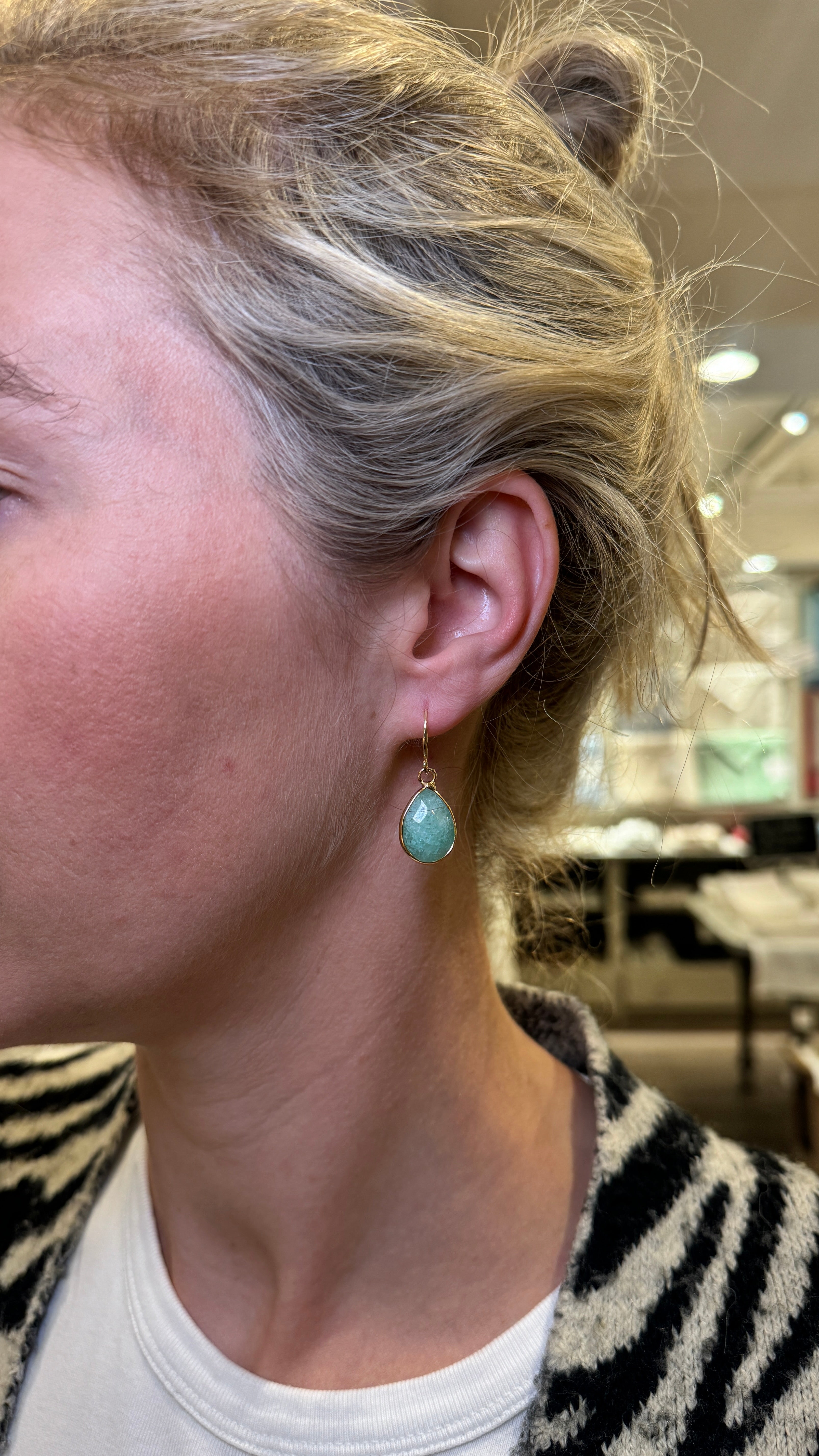 Cerulean Hook Earrings In Gold-Tone