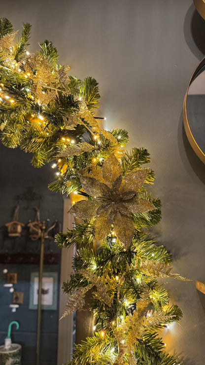 Champage Glitter Clip On Flower