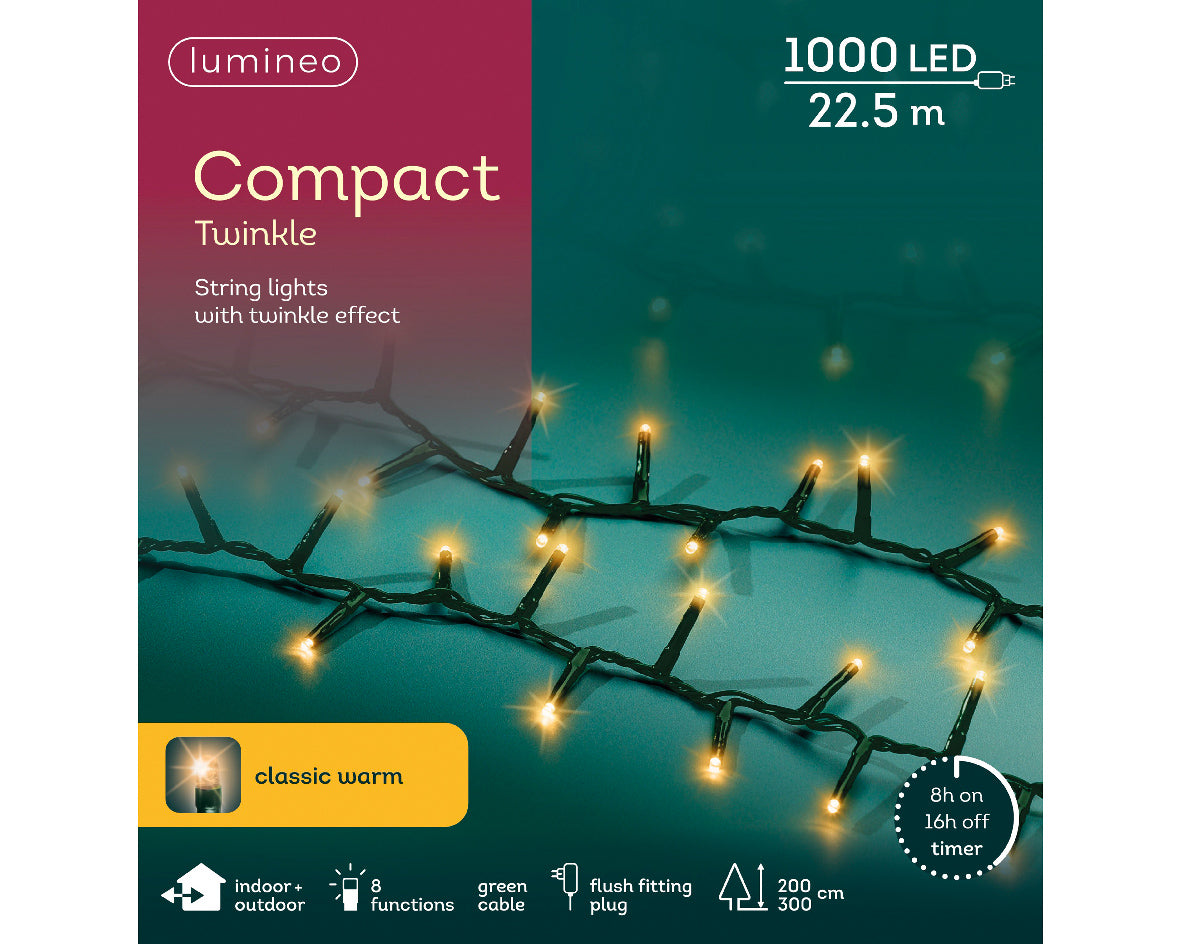 Compact Twinkle Lights - 1000 LED - Classic Warm