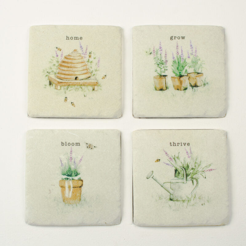 Lavender Garden Coasters S/4