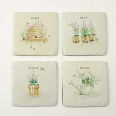 Lavender Garden Coasters S/4
