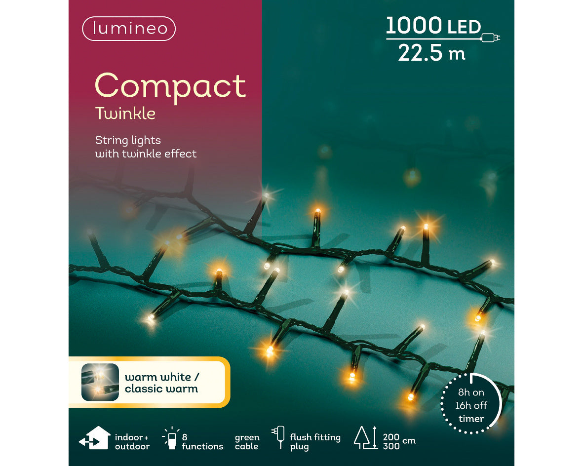 Compact Twinkle Lights - 1000 LED - Warm White/Classic Warm