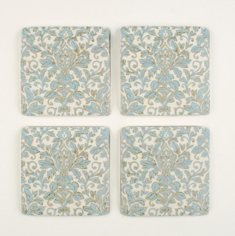 Blue/Grey Pattern Coasters S/4