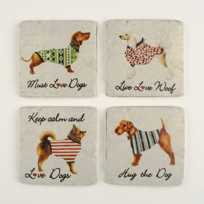 Dog Design Coasters S/4