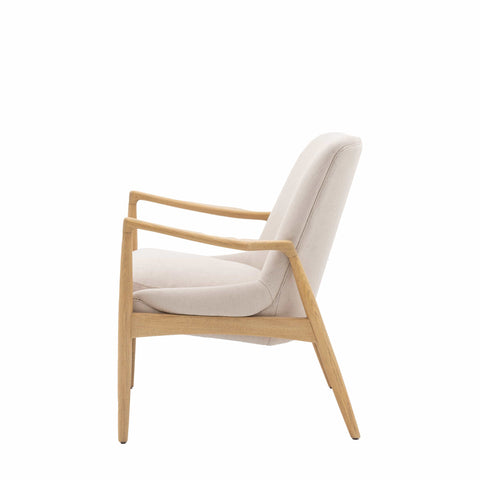 Carlton Brown Natural Linen Armchair